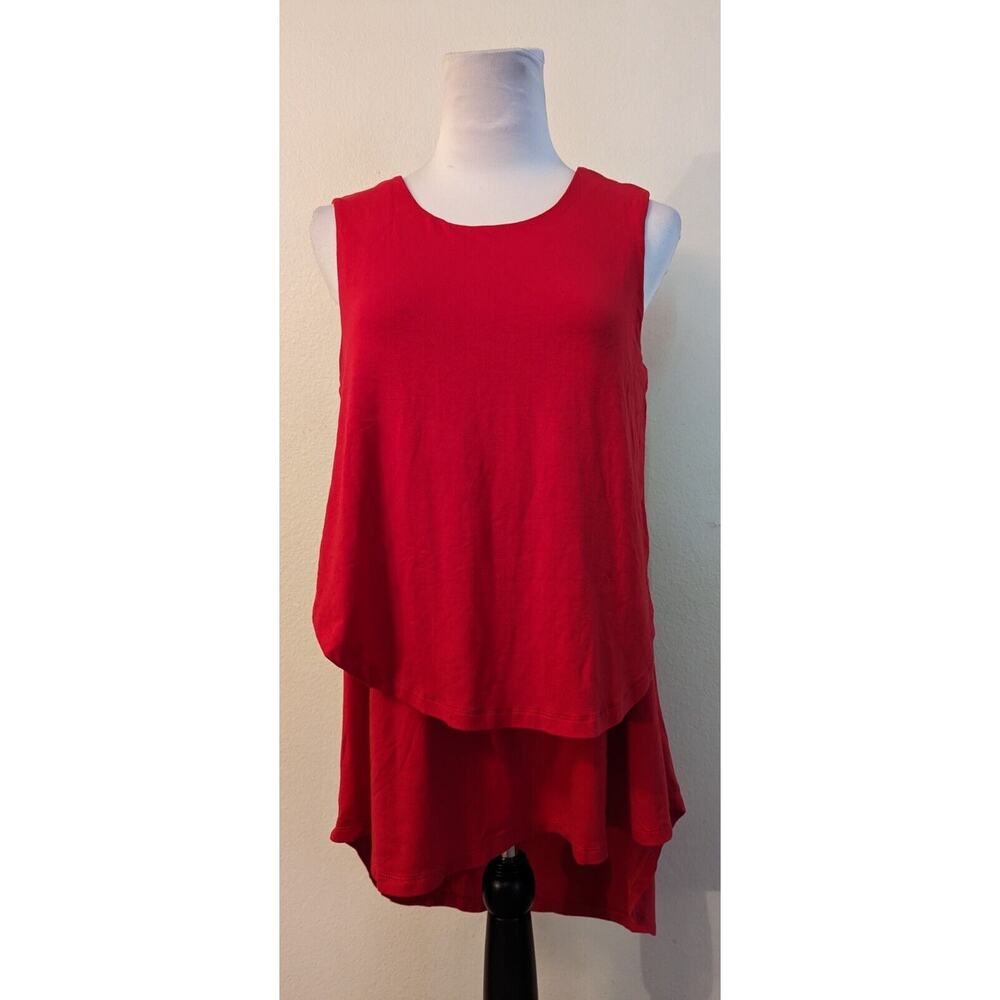 New Truth + Style sz XS Layered Sleeveless Tunic Knit Tank Top high low X2